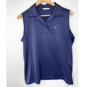 Green Lamb Golf Sleeveless Polo Navy Blue Womens Large